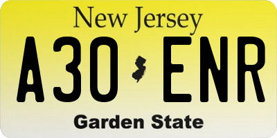 NJ license plate A30ENR