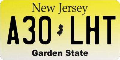 NJ license plate A30LHT