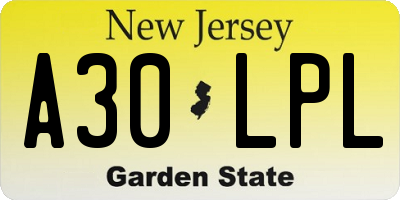 NJ license plate A30LPL