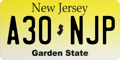 NJ license plate A30NJP