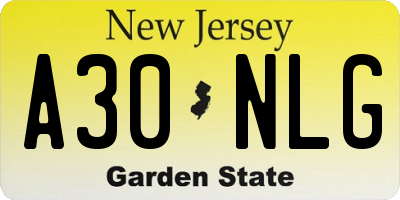 NJ license plate A30NLG