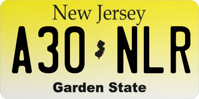 NJ license plate A30NLR