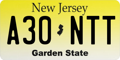 NJ license plate A30NTT