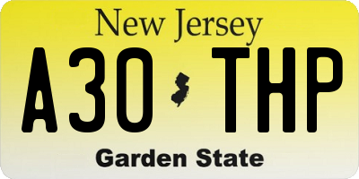 NJ license plate A30THP