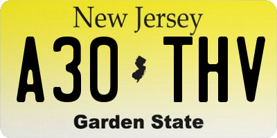 NJ license plate A30THV