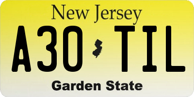 NJ license plate A30TIL