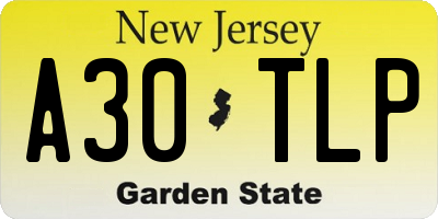 NJ license plate A30TLP