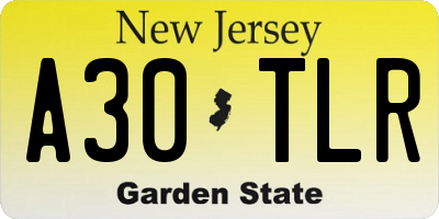 NJ license plate A30TLR