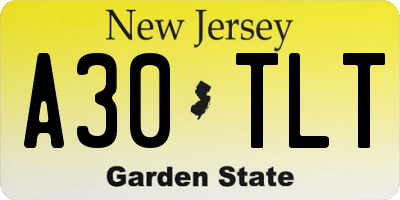 NJ license plate A30TLT