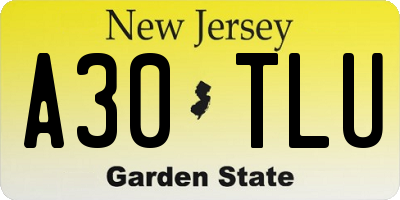 NJ license plate A30TLU