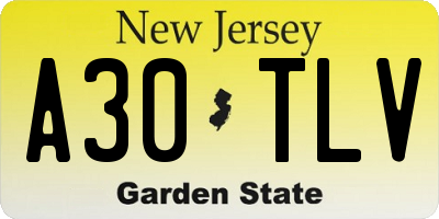 NJ license plate A30TLV