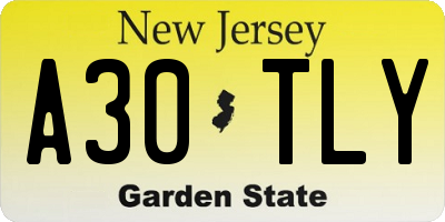 NJ license plate A30TLY