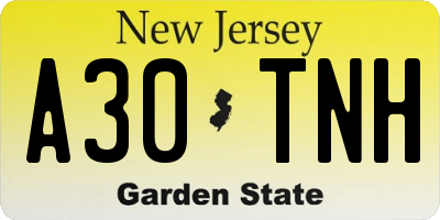 NJ license plate A30TNH