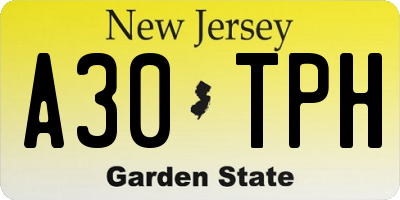 NJ license plate A30TPH