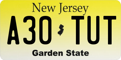 NJ license plate A30TUT