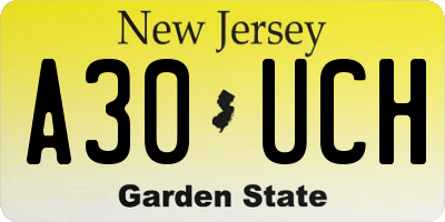 NJ license plate A30UCH