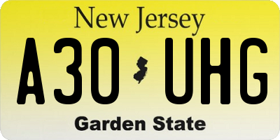 NJ license plate A30UHG