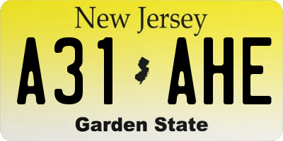 NJ license plate A31AHE