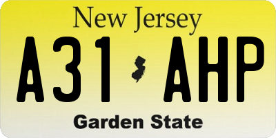 NJ license plate A31AHP