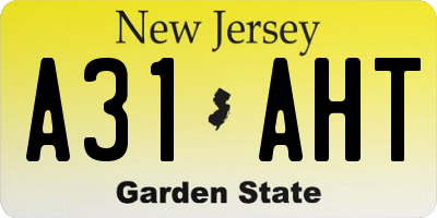 NJ license plate A31AHT