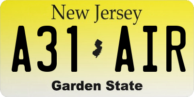 NJ license plate A31AIR