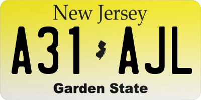 NJ license plate A31AJL