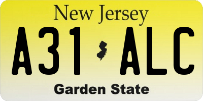 NJ license plate A31ALC