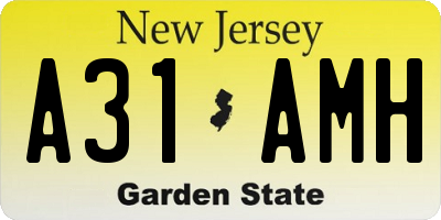NJ license plate A31AMH