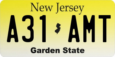 NJ license plate A31AMT