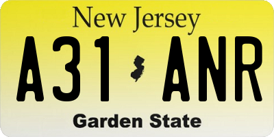 NJ license plate A31ANR