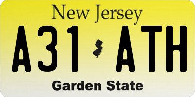 NJ license plate A31ATH