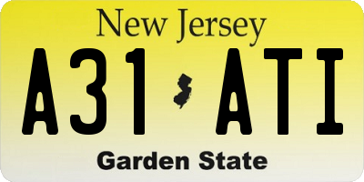 NJ license plate A31ATI