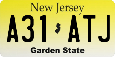 NJ license plate A31ATJ