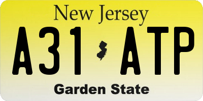 NJ license plate A31ATP