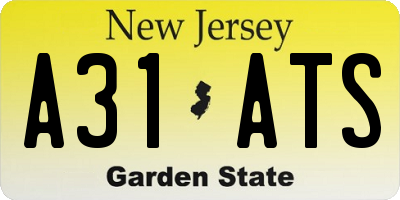 NJ license plate A31ATS