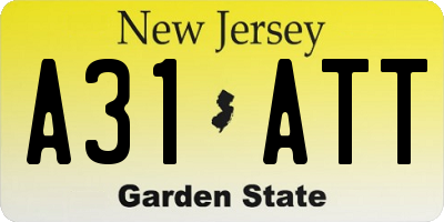 NJ license plate A31ATT