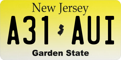 NJ license plate A31AUI