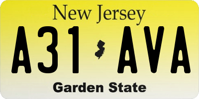 NJ license plate A31AVA