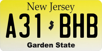 NJ license plate A31BHB