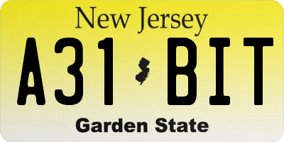 NJ license plate A31BIT