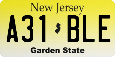 NJ license plate A31BLE