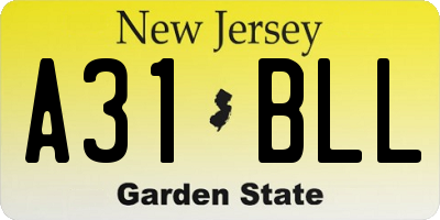 NJ license plate A31BLL