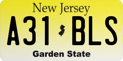 NJ license plate A31BLS