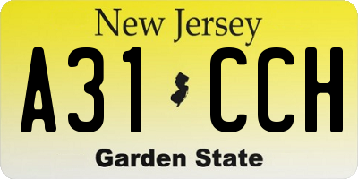 NJ license plate A31CCH