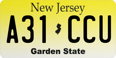 NJ license plate A31CCU