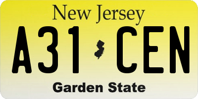 NJ license plate A31CEN