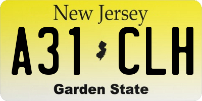 NJ license plate A31CLH