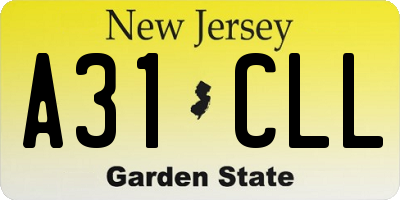 NJ license plate A31CLL