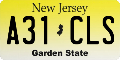 NJ license plate A31CLS