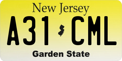 NJ license plate A31CML